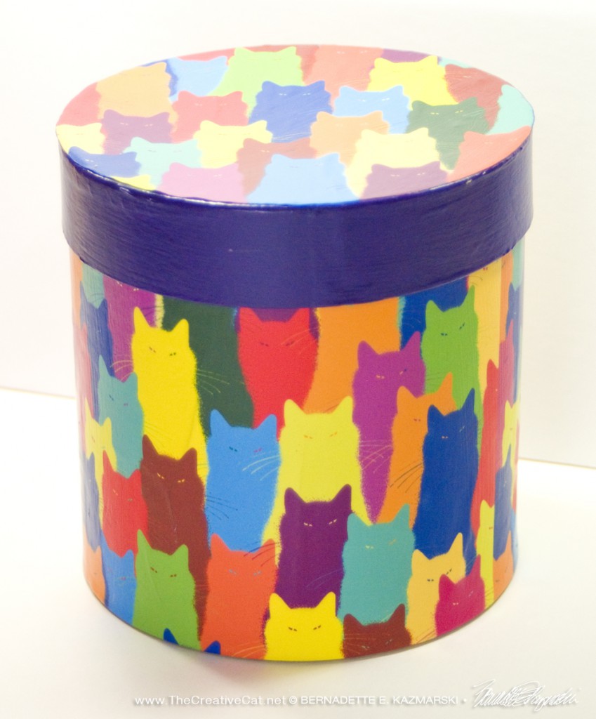 keepsake box with cat pattern