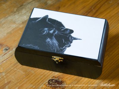 "Black and Light" Repurposed Cigar Box Keepsake.