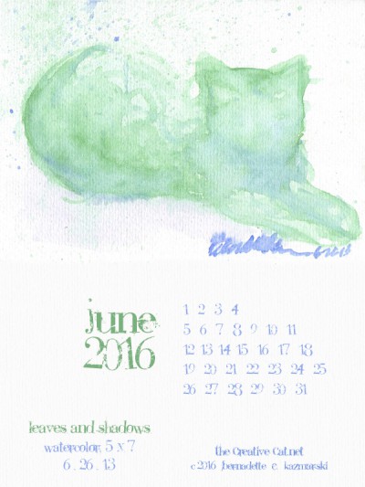 "Leaves and Shadows" desktop calendar, 600 x 800 for iPad, Kindle and other readers.