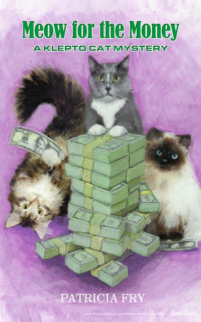 The finished cover for "Meow for the Money".