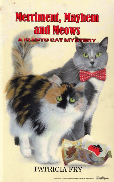 The finished cover for "Merriment, Mayhem and Meows".