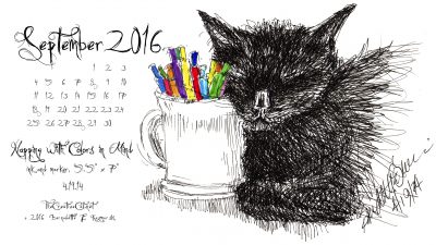 "Napping With Colors in Mind" desktop calendar 2560 x 1440 for HD and wide screens.
