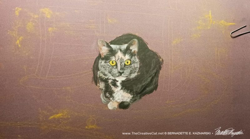 pastel painting of cat
