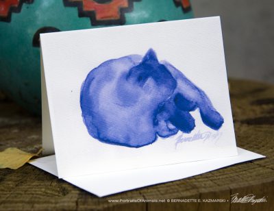 Mewsette's Blue Nap note card