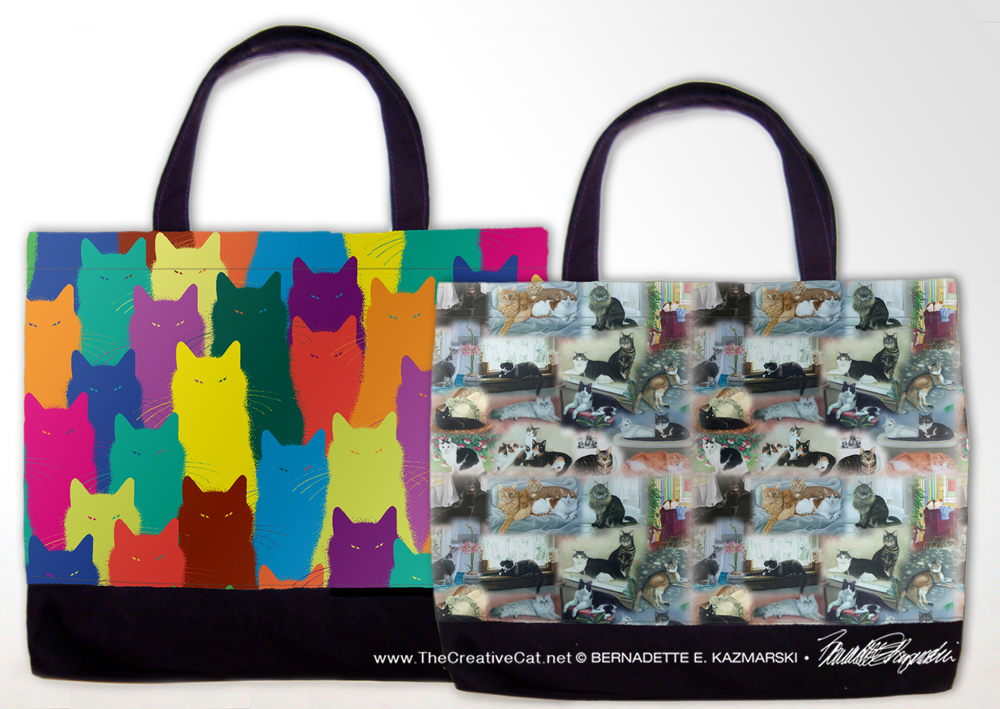Patterned tote bags