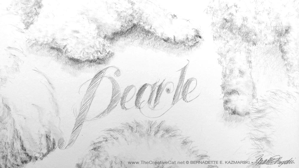The text of Pearle's name added to the center of the portrait.