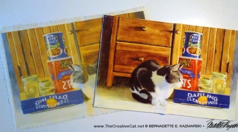 placemats with cat artwork