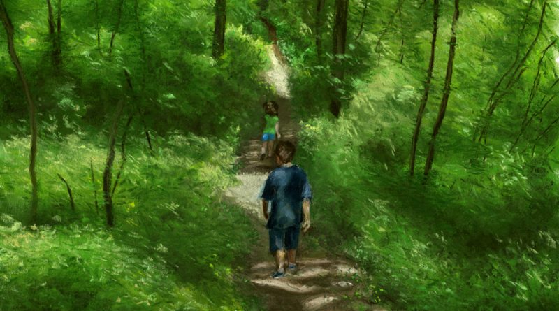 "Running Through the Woods", pastel, 20" x 14" © Bernadette E. Kazmarski