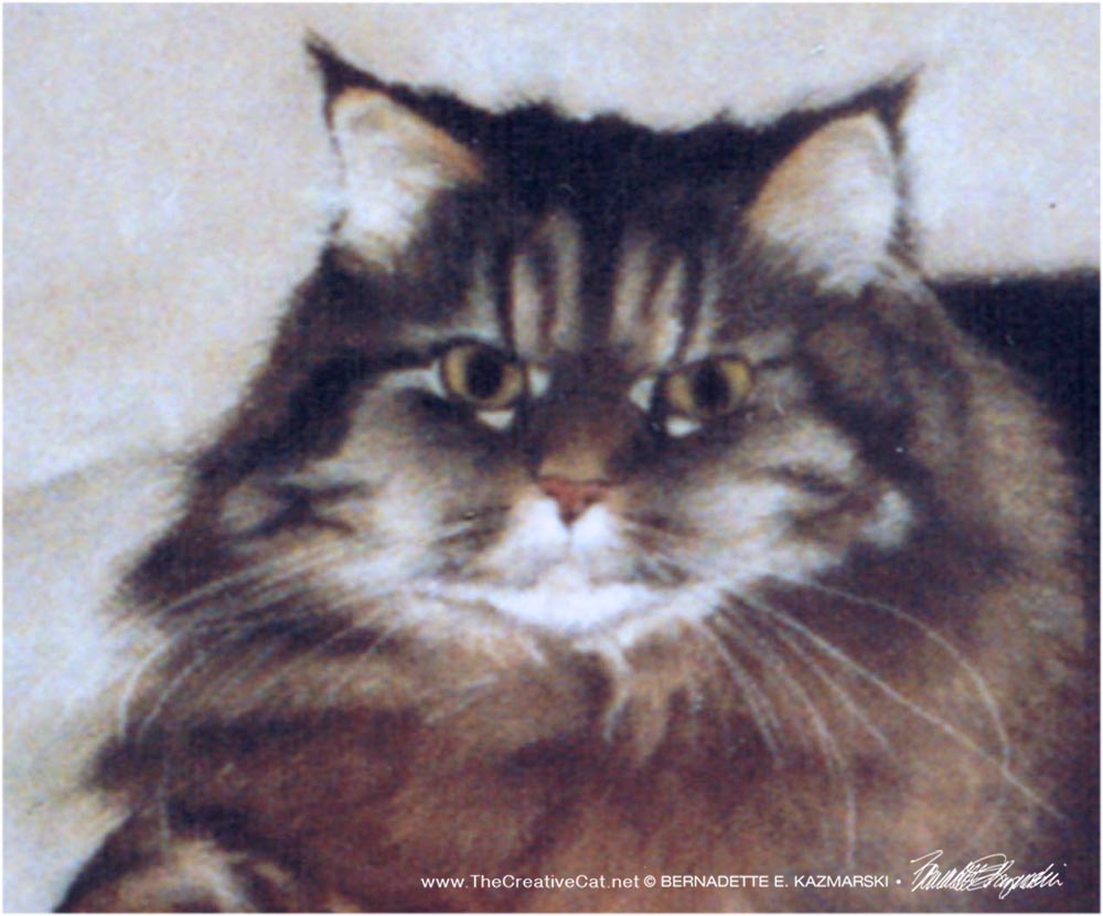 pastel portrait of Persian cat