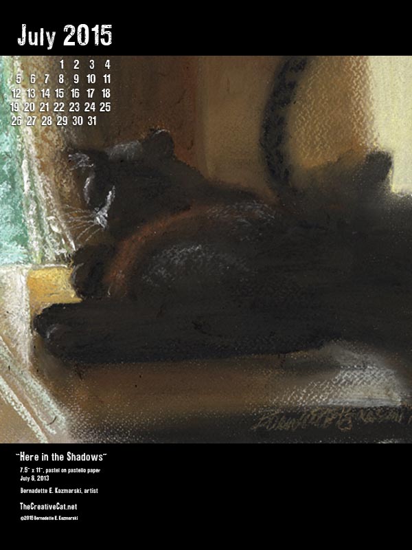 "Here in the Shadows" desktop calendar, for 600 x 800 for iPad, Kindle and other readers.