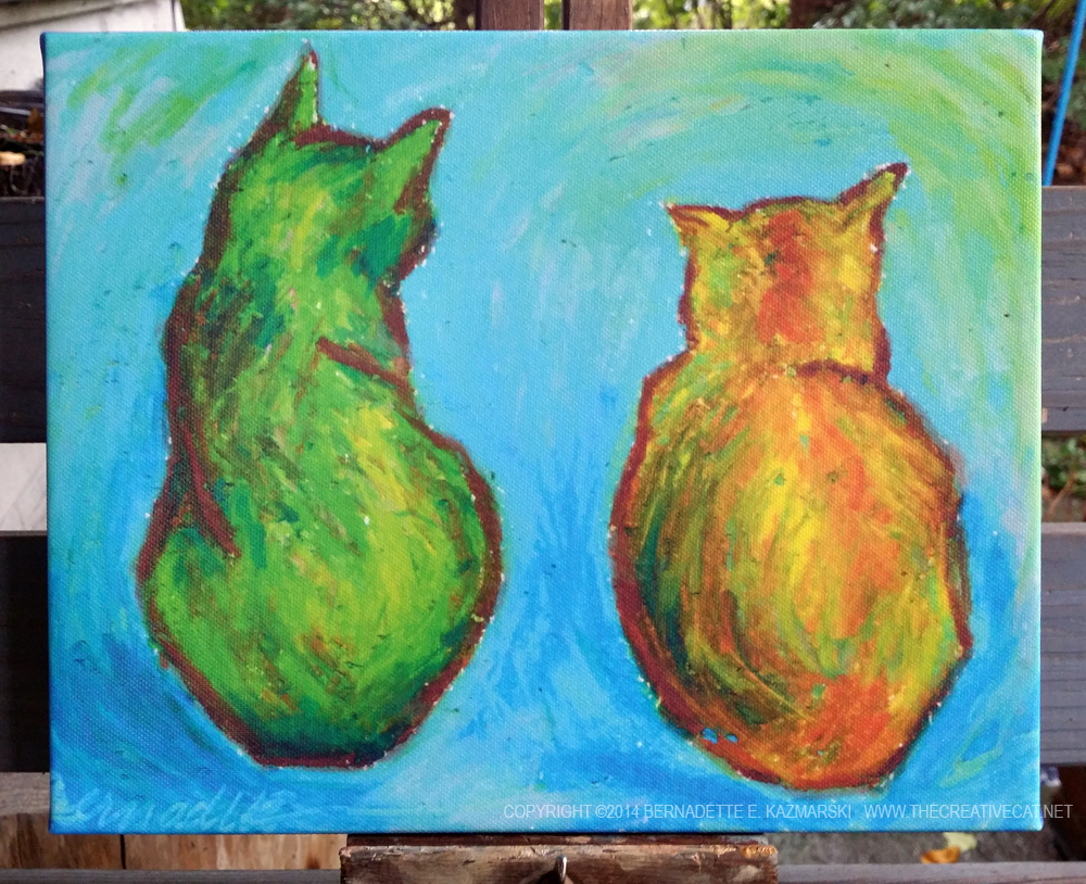 "Two Cats After van Gogh" canvas print.