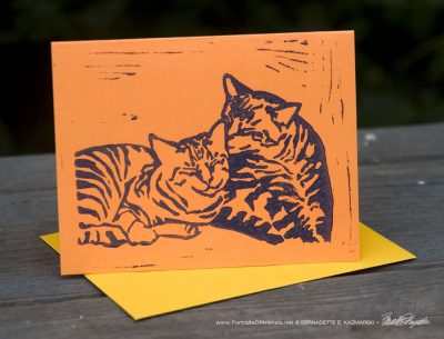 Tabbies note cards, "Brights", Let Me Clean You Up.