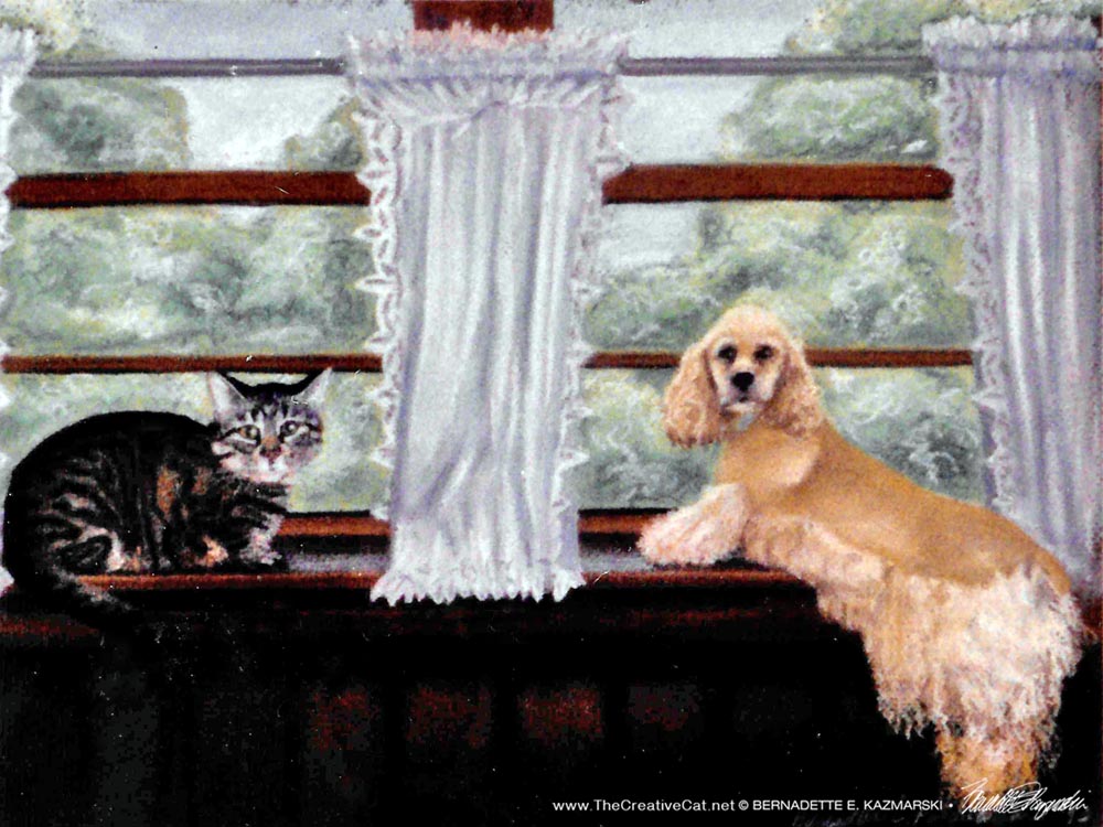 portrait of cat and dog