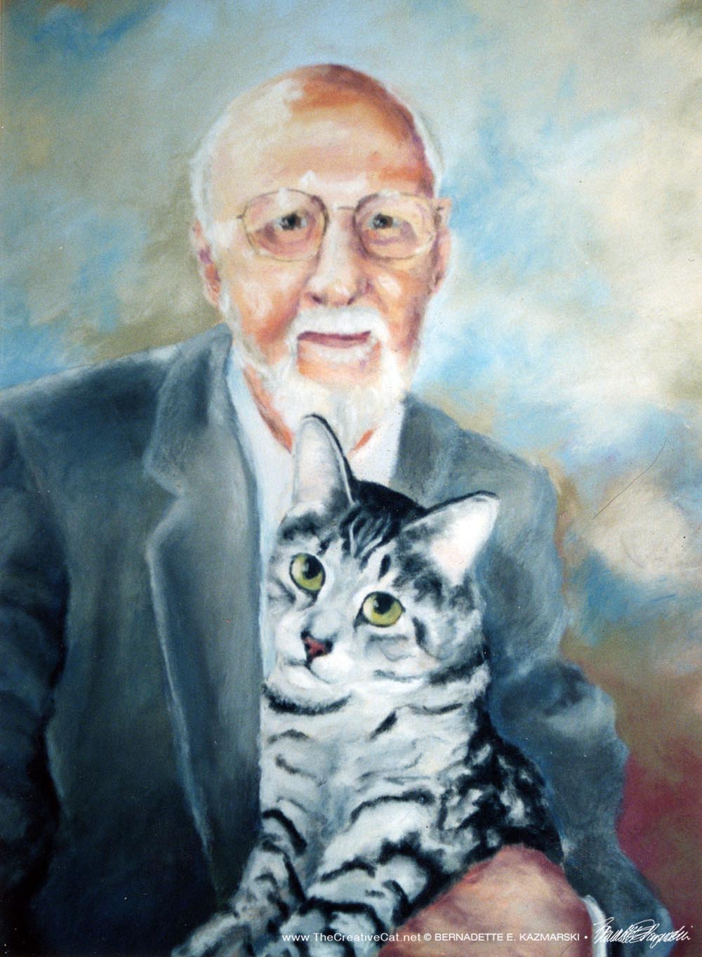 portrait of man holding cat