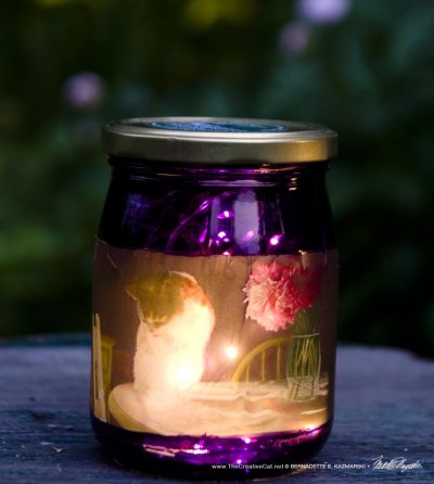 Peaches and Peonies votive lamp.