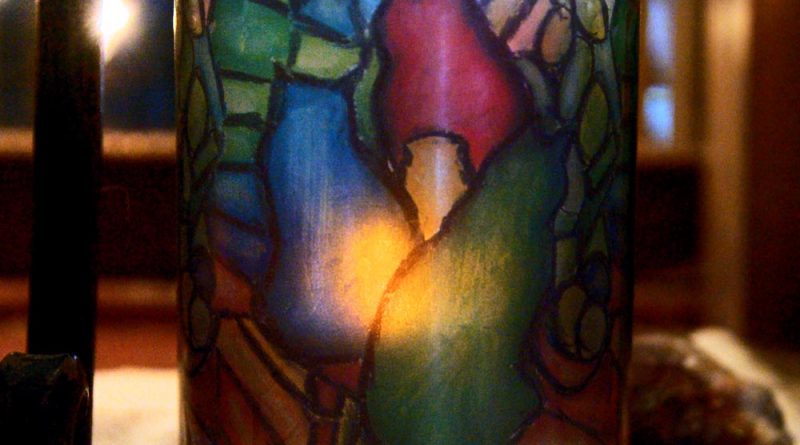 Stained Glass Cats votive.