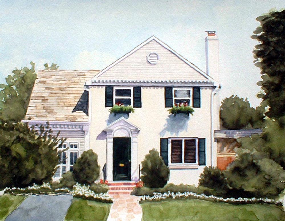 watercolor of house