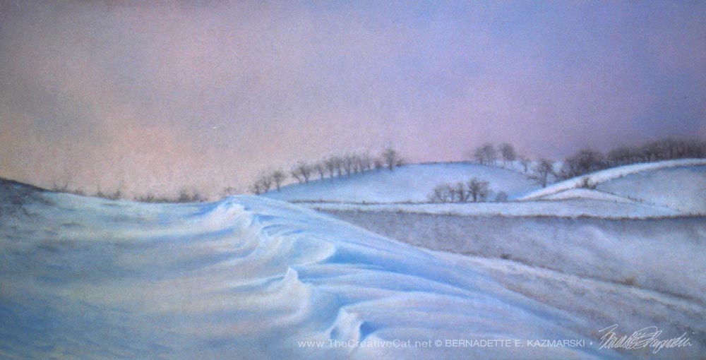     "Winter", pastel, 12" x 24", 1997 © B.E. Kazmarski